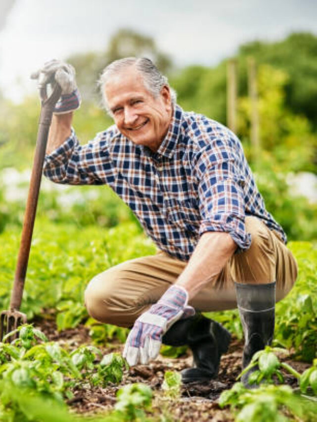 Portrait of a senior man spending some time out in the garden